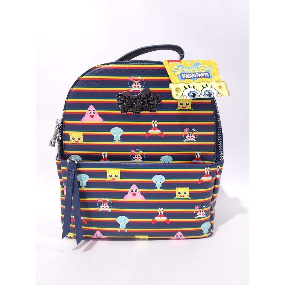 SpongeBob SquarePants Nickelodeon Chibi Striped Mini Backpack Loungefly Style - Picture 2 of 12